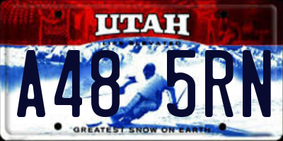 UT license plate A485RN