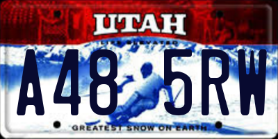 UT license plate A485RW