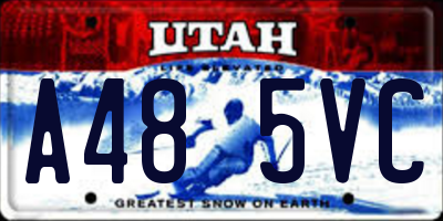 UT license plate A485VC