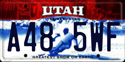 UT license plate A485WF