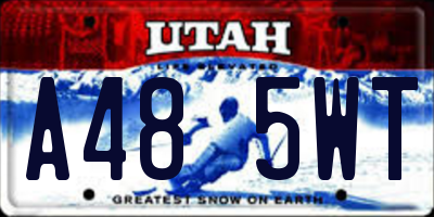 UT license plate A485WT