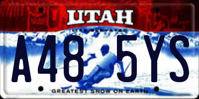 UT license plate A485YS