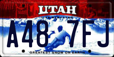 UT license plate A487FJ
