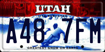 UT license plate A487FM
