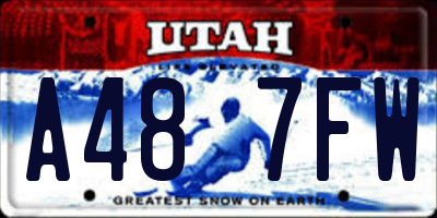 UT license plate A487FW