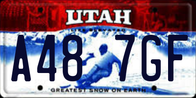 UT license plate A487GF