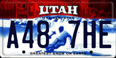 UT license plate A487HE