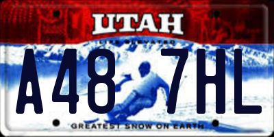 UT license plate A487HL