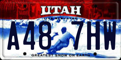 UT license plate A487HW