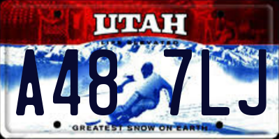 UT license plate A487LJ