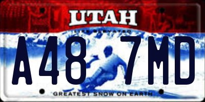 UT license plate A487MD