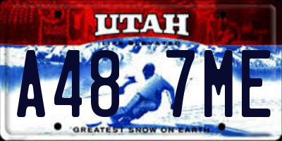 UT license plate A487ME
