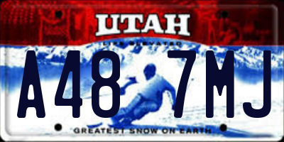 UT license plate A487MJ