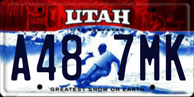 UT license plate A487MK