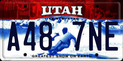 UT license plate A487NE
