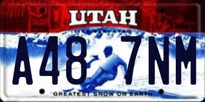 UT license plate A487NM