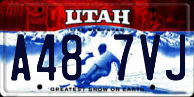 UT license plate A487VJ