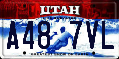 UT license plate A487VL