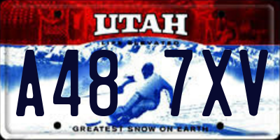 UT license plate A487XV