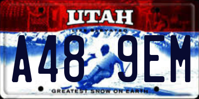 UT license plate A489EM