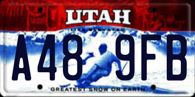 UT license plate A489FB