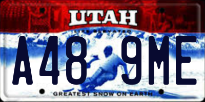 UT license plate A489ME