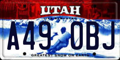 UT license plate A490BJ