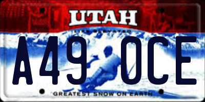 UT license plate A490CE