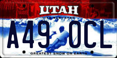 UT license plate A490CL