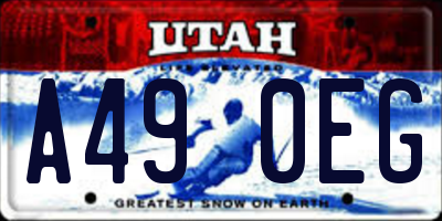 UT license plate A490EG