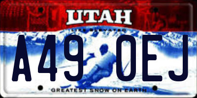 UT license plate A490EJ