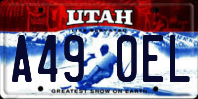 UT license plate A490EL