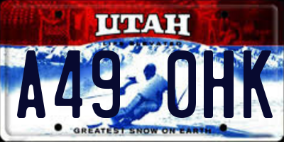 UT license plate A490HK