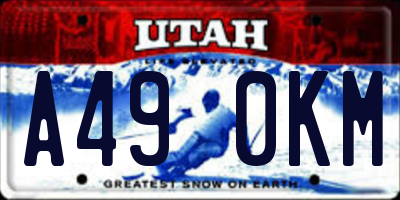 UT license plate A490KM