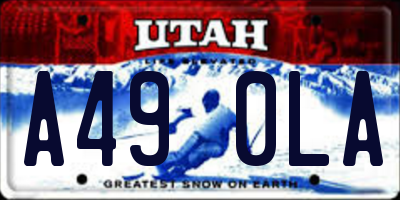 UT license plate A490LA