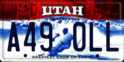 UT license plate A490LL