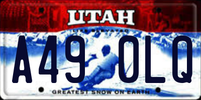 UT license plate A490LQ