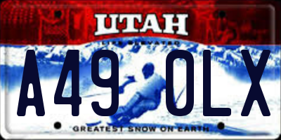 UT license plate A490LX