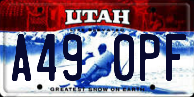 UT license plate A490PF