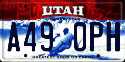 UT license plate A490PH