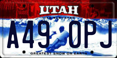 UT license plate A490PJ