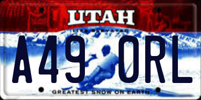 UT license plate A490RL