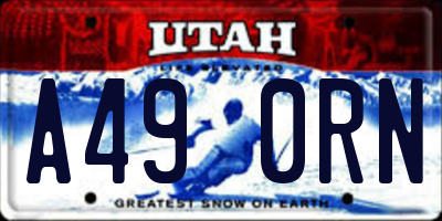 UT license plate A490RN