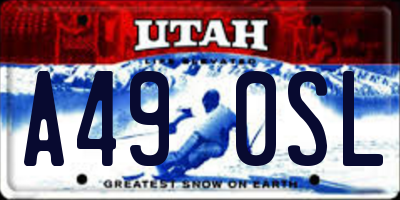 UT license plate A490SL