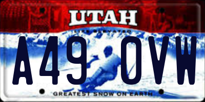 UT license plate A490VW