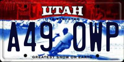 UT license plate A490WP