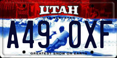 UT license plate A490XF