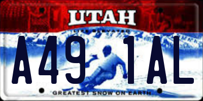 UT license plate A491AL