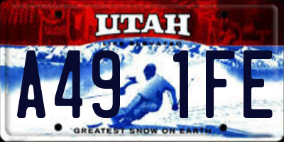 UT license plate A491FE
