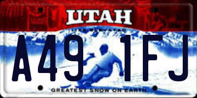 UT license plate A491FJ